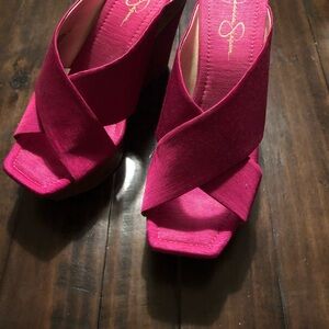 Stylish fuchsia, wedge Women's Shoes